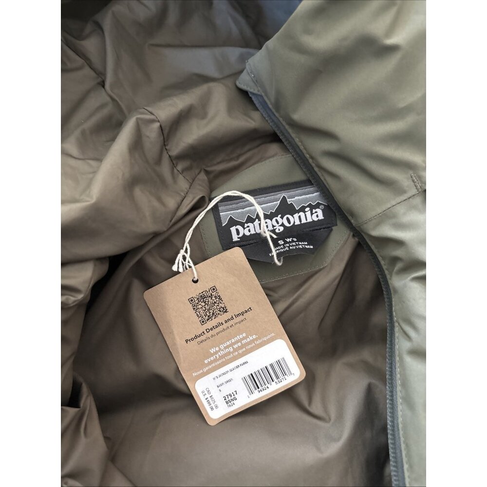 Patagonia Women's Jackson Glacier Parka Size Small Green New W/ Tags Waterproof - Picture 5 of 8